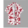Fashion Men's Hawaiian Shirt 3D Printed Short Sleeve Button Down Lapel Shirt Summer Oversized Top