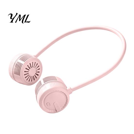 Outdoor Sports Cooling Device Portable Neck Fan, Hands Free Bladeless Fan with 3 Speed, USB Wearable for Travel Rechargeable Quiet Personal