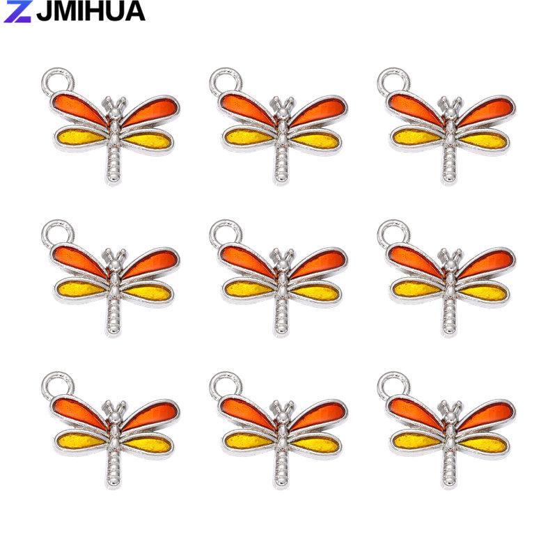 15PCS Enamel Colorful Dragonfly Charms Pendant Supplies For DIY Handmade Earrings Bracelets Jewelry Making Findings Accessories