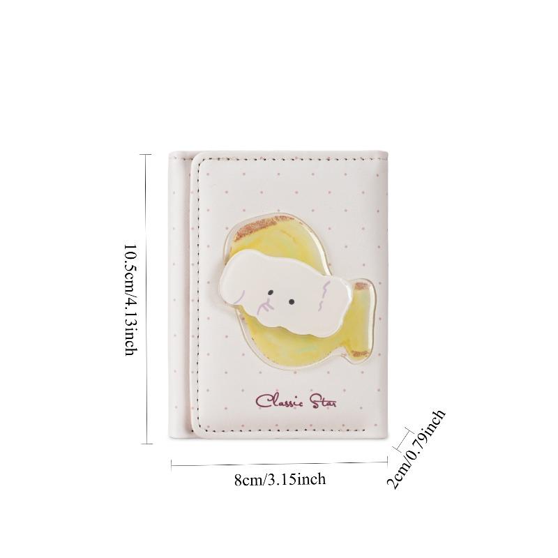 Rotatable! Black Cat Rabbit Cute Fruit Small Animal Lady Wallet Card Bag Large Capacity