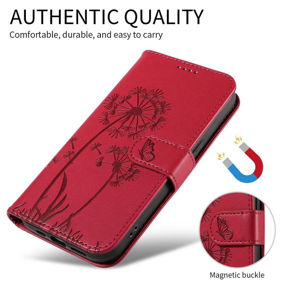 For Xiaomi Redmi Turbo 4 Pro 5G Leather Wallet Case with Strap Dandelion Imprint Phone Stand Cover