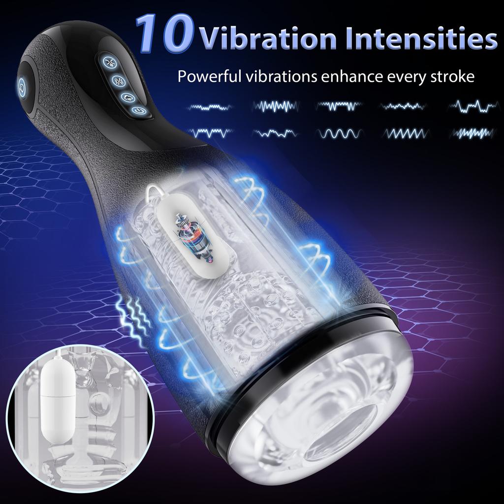Automatic Male Masturbator Cup Blowjob Masturbation Sex Toy for Man with 3 Squeezing Modes & 3 Suctions & 10 Vibrations Sextoy