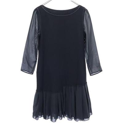 FOXEY NEW YORK Made In Japan Long Sleeve One Piece 38 Black Women Used