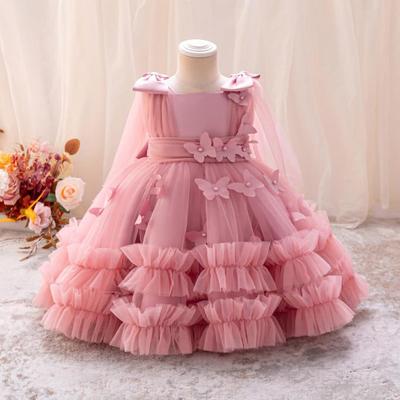 Girls Princess Dress Girls Wedding Sleeveless Butterfly Mesh Carnival Birthday Party Evening
