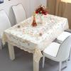 Waterproof, Heat-Resistant PVC Tablecloth - Oil-Proof, Wash-Free, European Style Rectangular Dining or Coffee Table Cover, Pastoral Design.
