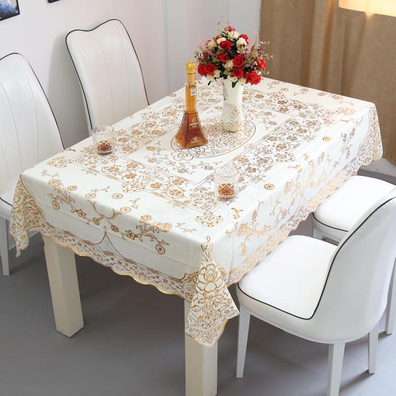 Waterproof, Heat-Resistant PVC Tablecloth - Oil-Proof, Wash-Free, European Style Rectangular Dining or Coffee Table Cover, Pastoral Design.