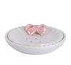 Girl Wind Ceramics White Bow Bathroom Five-piece Suit Toiletries Bathroom Kit Accessories Mouthwash Cup Lotion Bottle Soap Dish