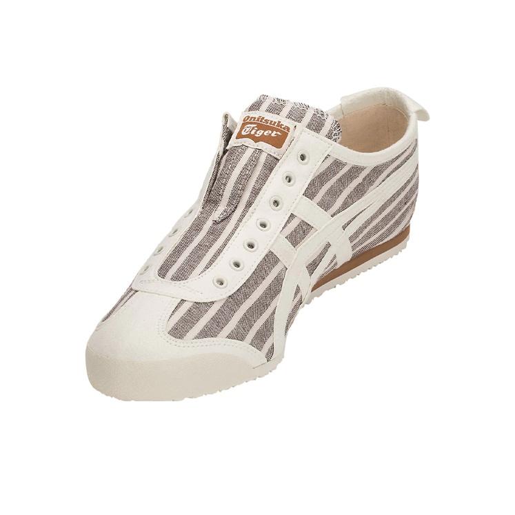 ONITSUKA TIGER Mexico 66 Slip-On Cream Brown Pinstripes Unisex Sneakers 1183A239-201