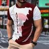 Summer Comfortable Fashionable Men's T-shirt Colorful Fun Printing Soft Comfortable Breathable Round Neck Short Sleeved T-shirt