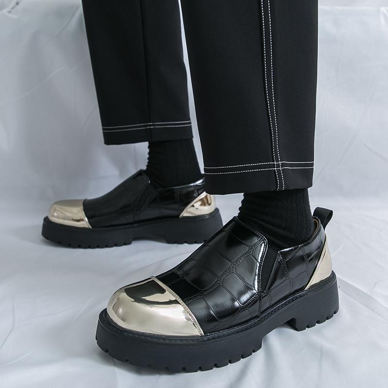Fashion New Thick soled Leather Shoes Trendy men's British style Fashion Party Outdoor street walking Plus Size 38-46 Shoes Hot