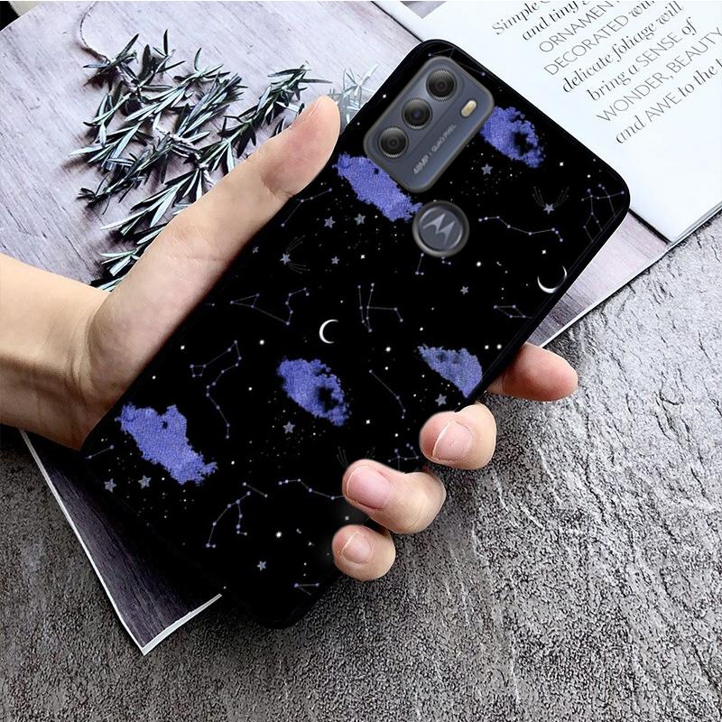 Moon Stars Space Astronaut Phone Case for Motorola Moto G22 G60 G52 G9 G7 Plus G8 Power G100 G Stylus G30 G10 GPure