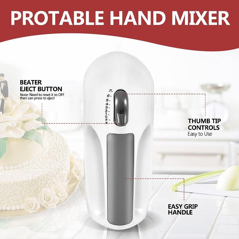 Hand Mixer Electric 450W Kitchen Mixers Household Automatic Mixer, Egg White and Cream Beater for Baking Cake Egg Cream Food