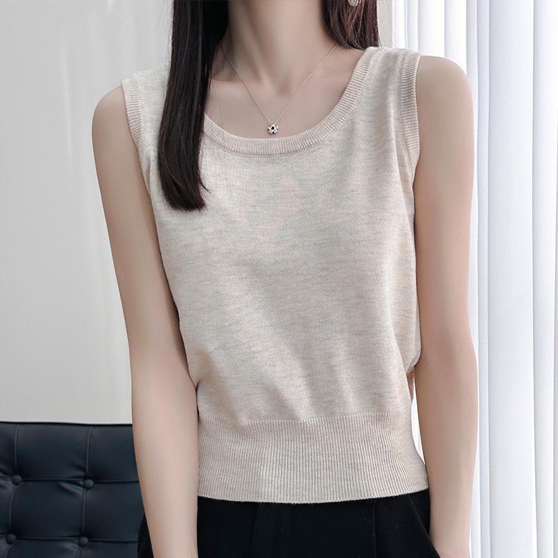 2025 Women's Slim Fit Beaded Camisole Vest for Spring/Summer