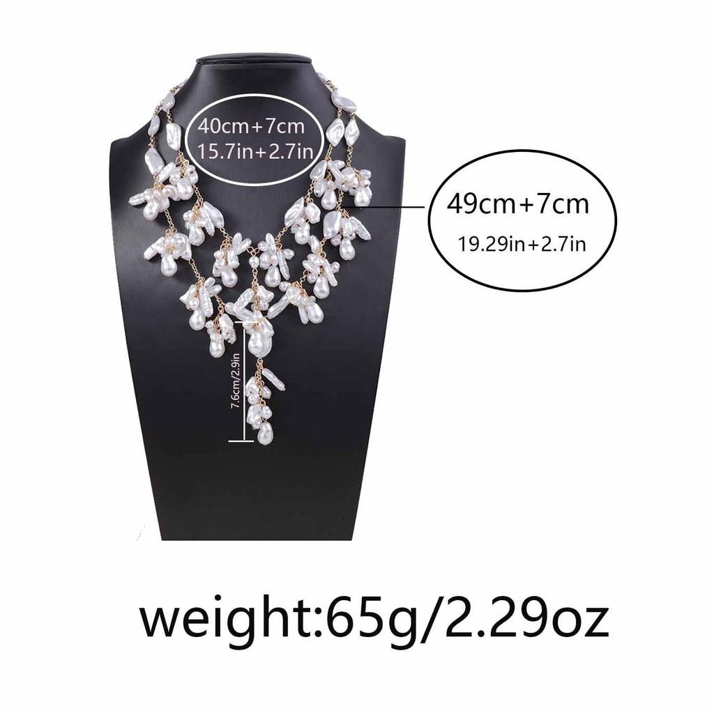 ZA Cross-border Spring 2 Sets Elegant Fashion Special-shaped Imitation Pearl Necklace Temperament Stacked Baroque Women
