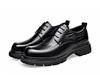 2025 autumn new British business platform big head wide feet black men's shoes fashion casual