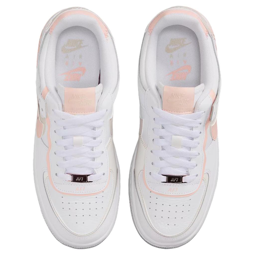 Nike Air Force 1 Shadow Hvit Vasket Korall Dame Sneakers Lys-Orewood-Brun CI0919-121