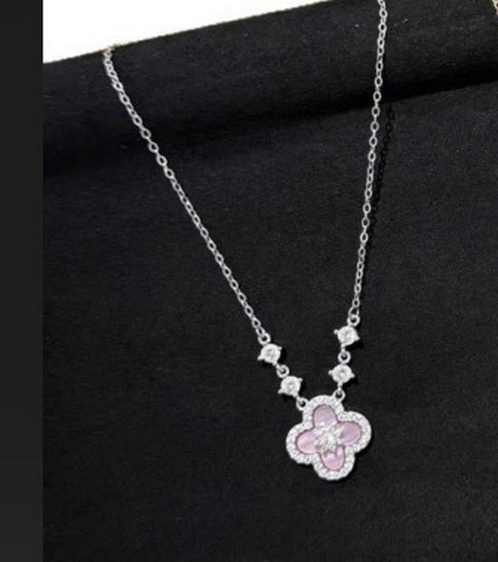 Rosa Muschel Kleeblatt Halskette: Damen Leichter Luxus Schlüsselbeinkette, Trendiger High-End Choker