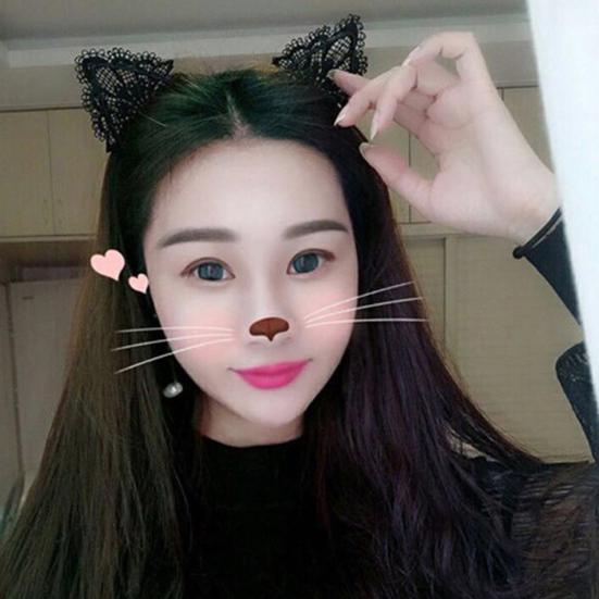 Women Cute Cat Ear Fashion Lace Hairband Headband Hair Accessories Gift