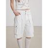Thelight2025 Spring/Summer New Overalls Women White Wide Leg Shorts Women Commuting Sweat Pants Casual All-matching
