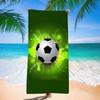2025 Nouvelle Serviette de Plage Football Thème Football Microfibre Serviette de Bain pour Adultes Bord de Mer Serviette à Séchage Rapide
