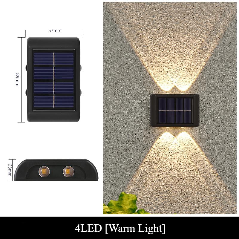 4/6/10 LED Solar Wand Lampe Im Freien Wasserdichte Auf Und Ab Leuchtende Beleuchtung Garten Dekoration Solar Lichter Treppen Zaun sonnenlicht Lampe