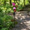 Nature Inspired Outdoor Accents Solar Glass Cracked Ball Garden Light, Butterfly Hummingbird Metal Weather Resistant Lawn Ornaments Stake Waterproof