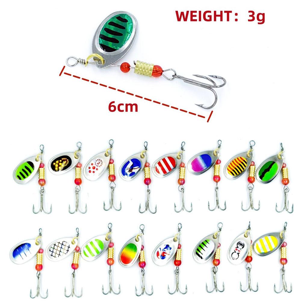 Jig Spinner Bait Kit With Tackle Box 3g Rotating Spinner For Pike Salmon Sea Fishing Wobbler Trolling Hard Surface Topwater Lure