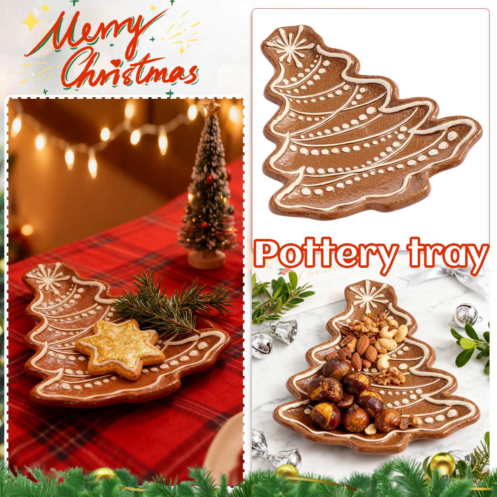 

Gingerbread Snowflake Pottery Serving Plate One Size