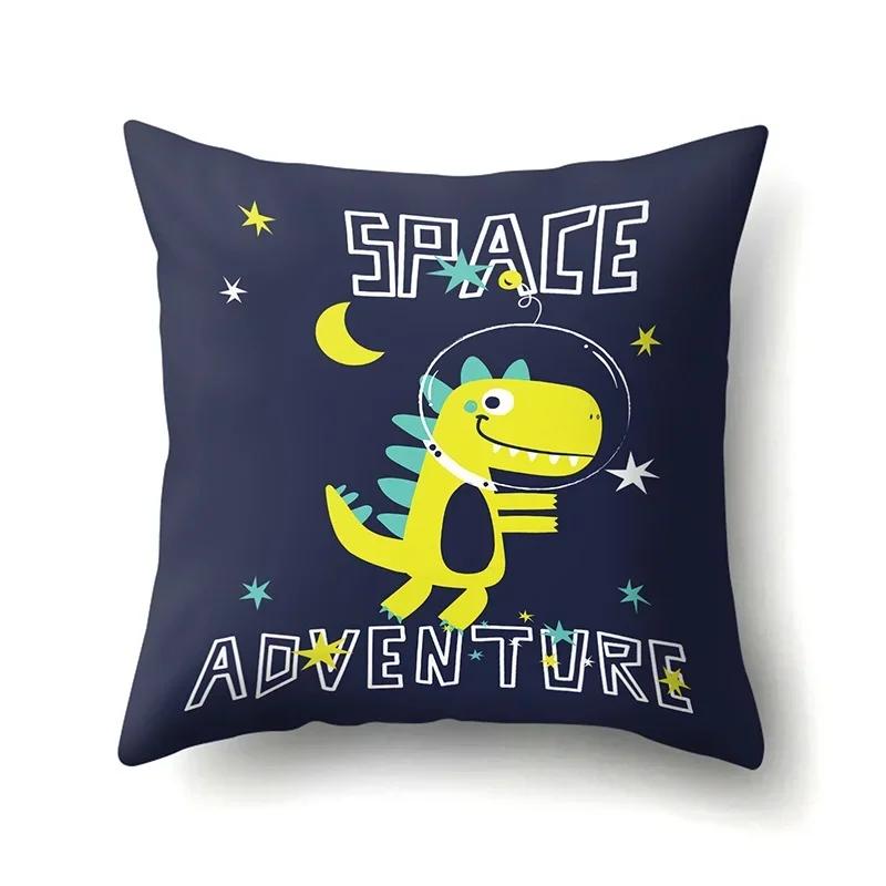 Cute Cartoon Dinosaur Pillowcase  Animal Polyester Cushion Cover Waist Throw Sofa Home Decoration Pillow Cases