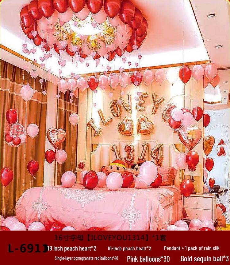 Ruby Red Pomegranate Wedding Balloons Set