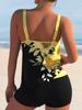 2024 Printed Tankini Two Piece Swimsuit Women Push Up Swimwear Female Sports Bathing Suit Beachwear Swimming Summer Shorts