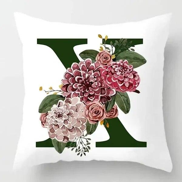 

Наволочка с зелеными буквами и цветочным принтом для дома, спальни, гостиной, дивана, наволочка 45x45 см 40x40cm