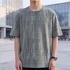 Men's Plus Size Grid Text Print T-Shirt – Textured Short Sleeve Casual Tee (Sizes 5XL-11XL) for Summer Streetwear