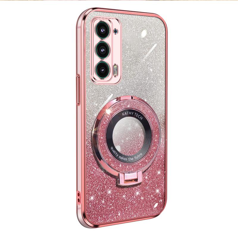 Luxury Glitter Phone Case For Motorola Moto E7 Plus E13 E20 E22 E22i E32 Edge 20 Edge 30 Shiny Stand TPU Bumper Cover
