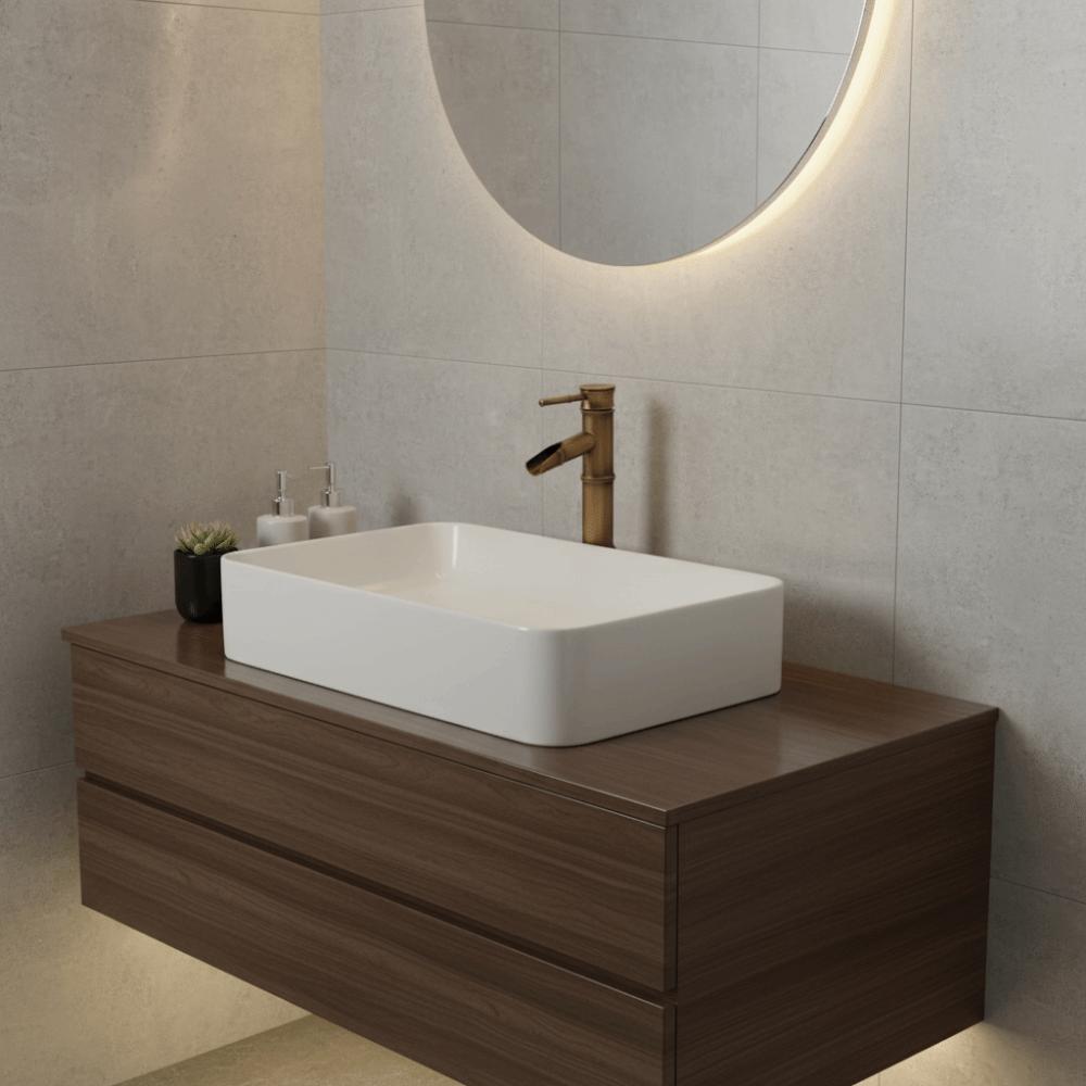 Single Handle Basin Faucet Deck Mounted Vanity Faucet Antique Bamboo Shape Faucet  Outdoor Garden