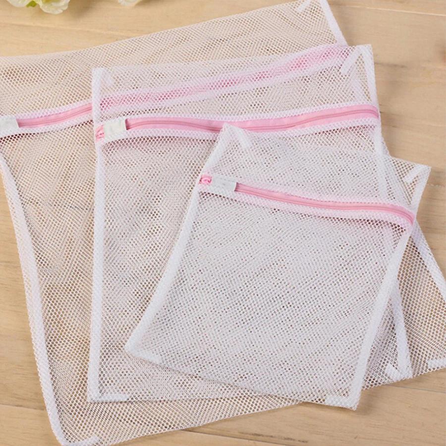 3Pcs/Set Zippered Mesh Laundry Bags for Bra Underwear Household Cleaning Tools Bra Care Underwear Cleaning Accessories