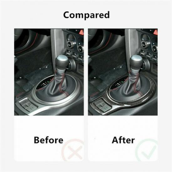 Pure Carbon Fiber Black Gear Shift Panel Frame Cover Sticker For Toyota 86 TH