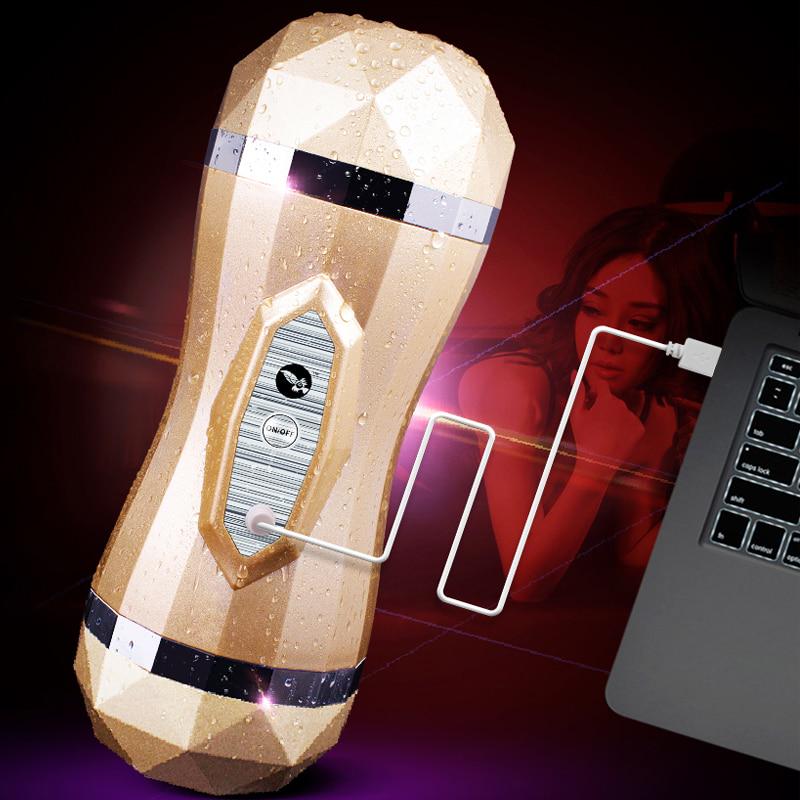 Male Masturbator Vibrator Real Vagina for Men Silicone Toy,Deep Throat Pussy Mouth Double Sex Toys