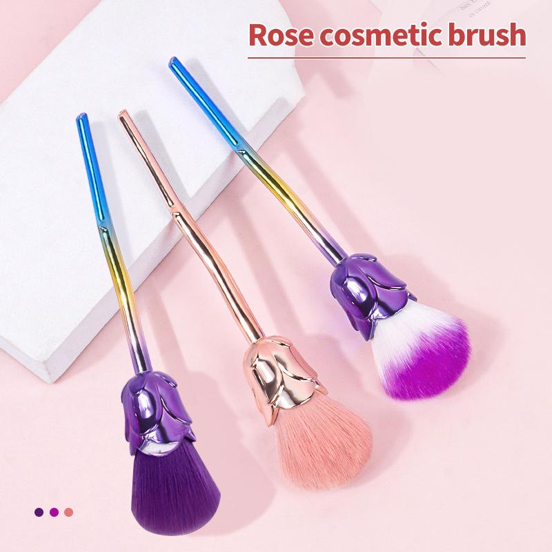 Rose Nail Dust Brush For Manicure Flower Nail Art Brush Nail Accessories Tools Popular Round Small Gel Polish Cleaning Brushes