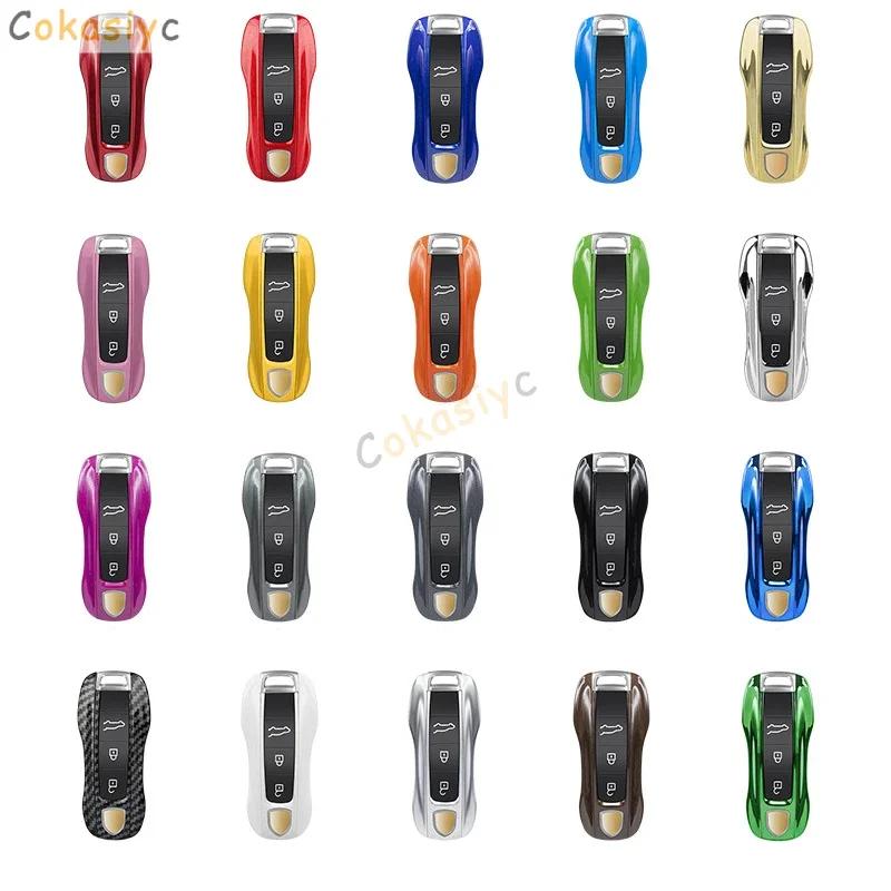 AABKV1 Solid Color ABS Car Key Case Cover Accessories For Porsche Panamera 2017 Cayenne 2018 2019 911 2020 2021 2022 2023 2024 Taycan