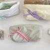 Large Capacity Bowknot Pencil Case Zipper Students Stationery Pouch New Makeup Bag  Women