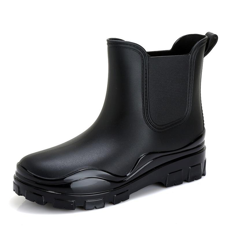 Chelsea rain shoes women's fashion water shoes new velvet rain boots waterproof boot cover shoes non-slip rubber shoes