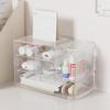 Plastic Storage Box Bathroom Organizer Stackable Dustproof Storage Box With Pull-out Drawers 1 Tiers 6 Compartments For Jewelry