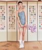 KITSCHPITCH Innocent Ballet Back One-Piece Swimsuit Gray [Kg3Lst006]