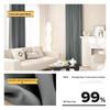 Gurede Starry Sky Grey Full Blackout Curtain