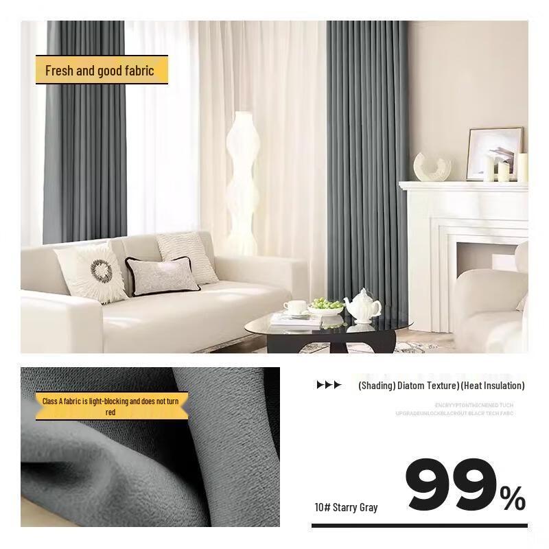 Gurede Starry Sky Grey Full Blackout Curtain