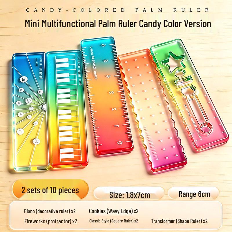 Multifunctional Drafting Ruler with Round, Square, Ellipse, and Polygon Templates for Students