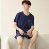 2025 summer thin cotton Men Pajamas short Sleeve tops and shorts sleepwear plaid Student Pajamas set casual plus size Pullovers Homewear
