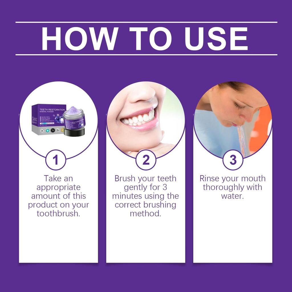 Teeth Restoration Mineral Powder Teeth Whitening Remove Stain Oral Clean Fresh