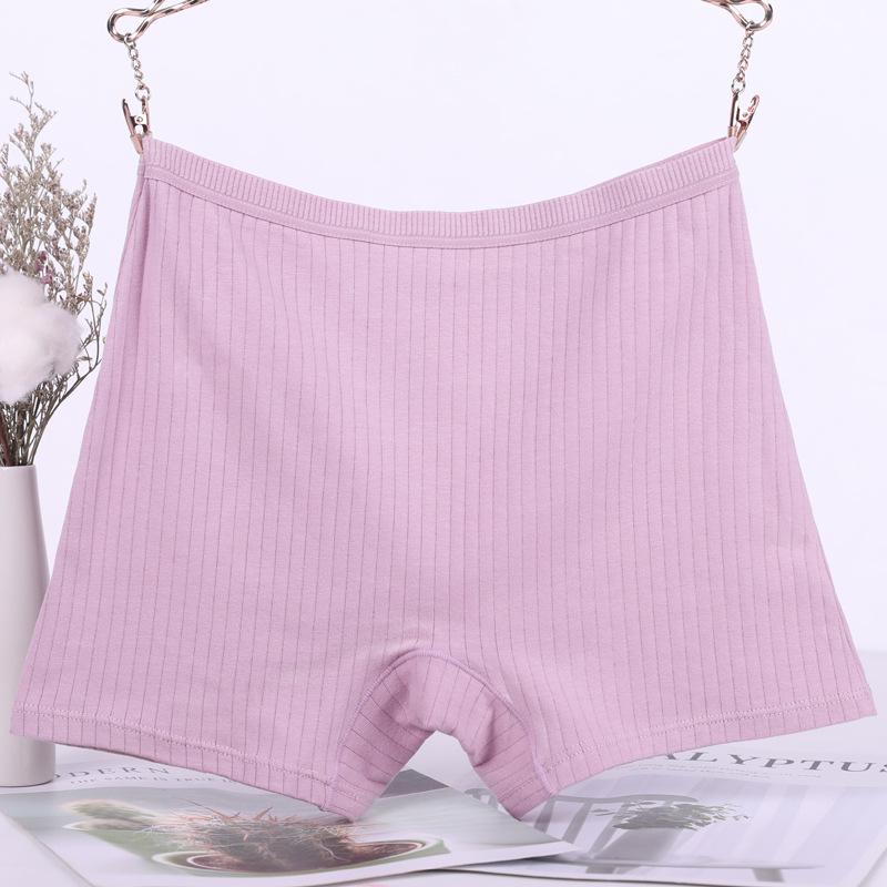 2024 High-Waist Cotton Boxer Briefs for Women - Plus Size MM200, Soft Threaded Design